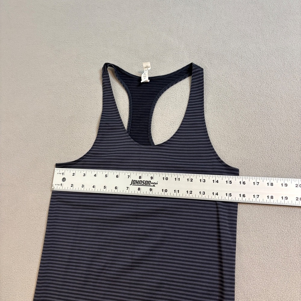 Under Armour HeatGear Tank Top Womens Large Black Grey Striped Racerback Fitted - Picture 5 of 7